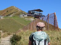 Blick zurück auf die Gipfelstation der Fellhornbahn